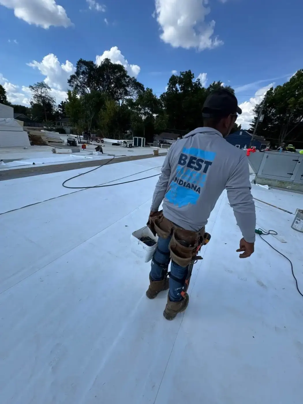 Commercial roof inspection documented in Speedway